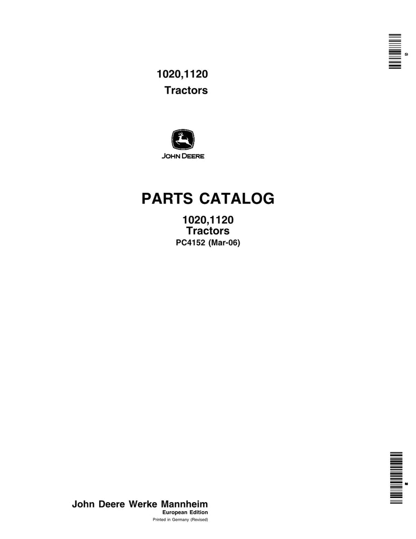 John Deere 1020 1120 Tractor Parts Manual - Neo Truck Manuals