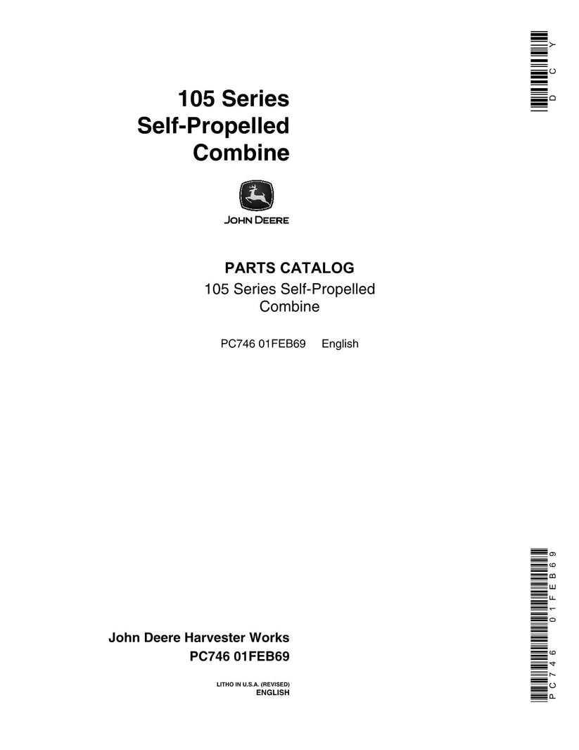 John Deere 105 Series Self-Propelled Combine Parts Manual - Neo Truck Manuals
