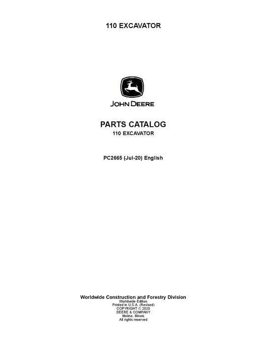 John Deere 110 Series Excavator Parts Manual - Neo Truck Manuals