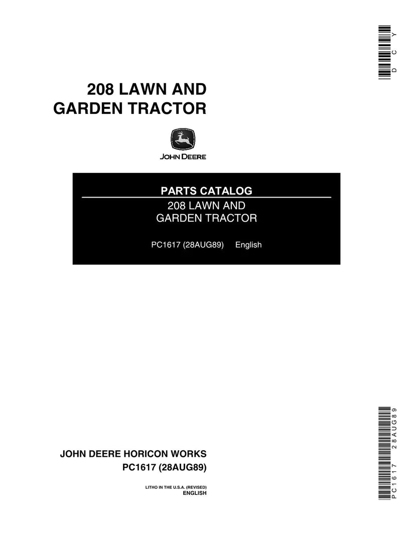 John Deere 208 Lawn and Garden Tractor Parts Manual - Neo Truck Manuals