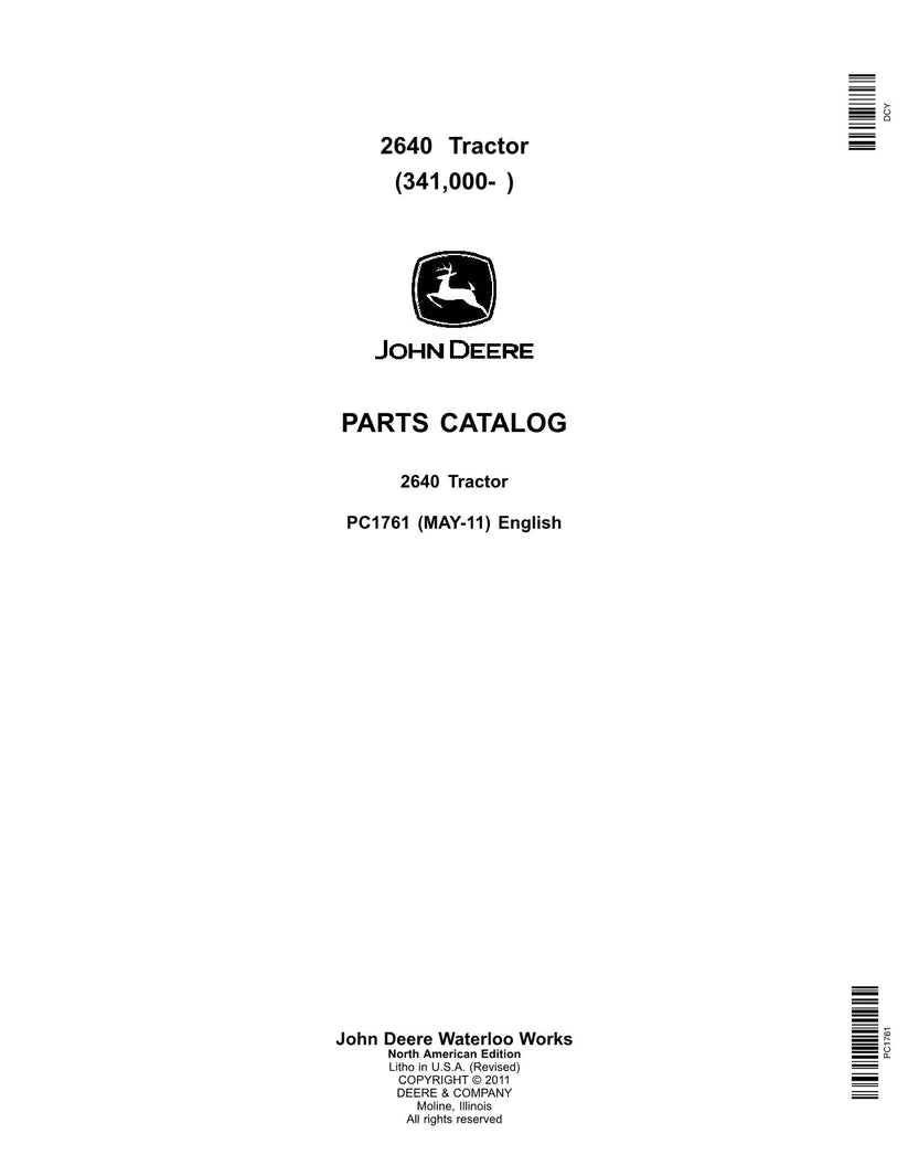 John Deere 2640 Tractor Parts Manual - Neo Truck Manuals