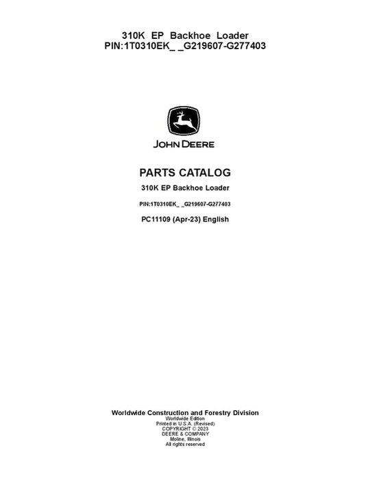 John Deere 310K EP K Series Excavator Parts Manual - Neo Truck Manuals