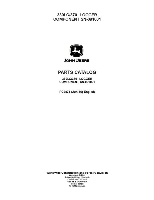 John Deere 330LC, 370 Excavator Parts Manual - Neo Truck Manuals