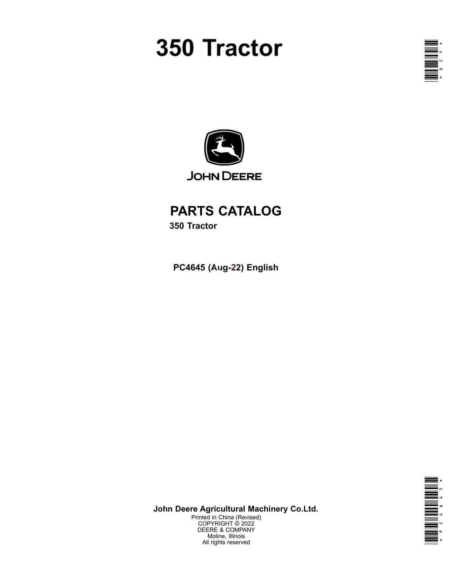 John Deere 350 Tractor Parts Manual - Neo Truck Manuals