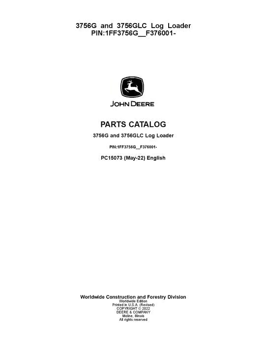 John Deere 3756G, 3756GLC Log Loader Parts Manual - Neo Truck Manuals
