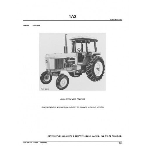 John Deere 4230, 4430 Row Crop Tractor Parts Manual - Neo Truck Manuals