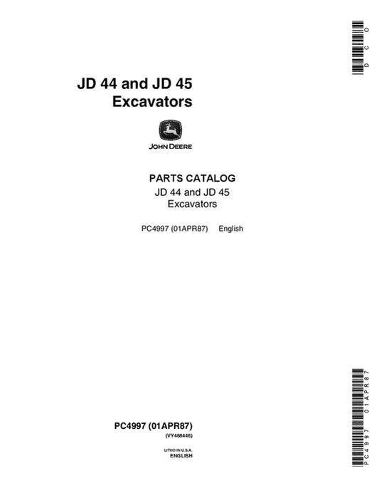 John Deere 44, 45 Excavator Parts Manual - Neo Truck Manuals