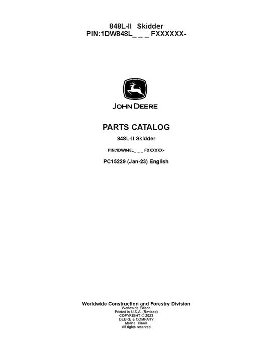 John Deere 848L-II Skidder Parts Manual - Neo Truck Manuals