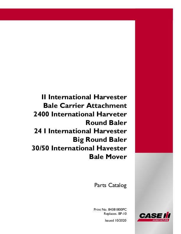 Case IH 2400 Baler Parts Manual