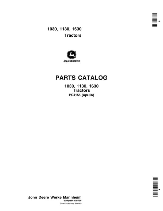 John Deere 1030 1130 1630 1830 2030 2130 Tractor Parts Manual - Neo Truck Manuals