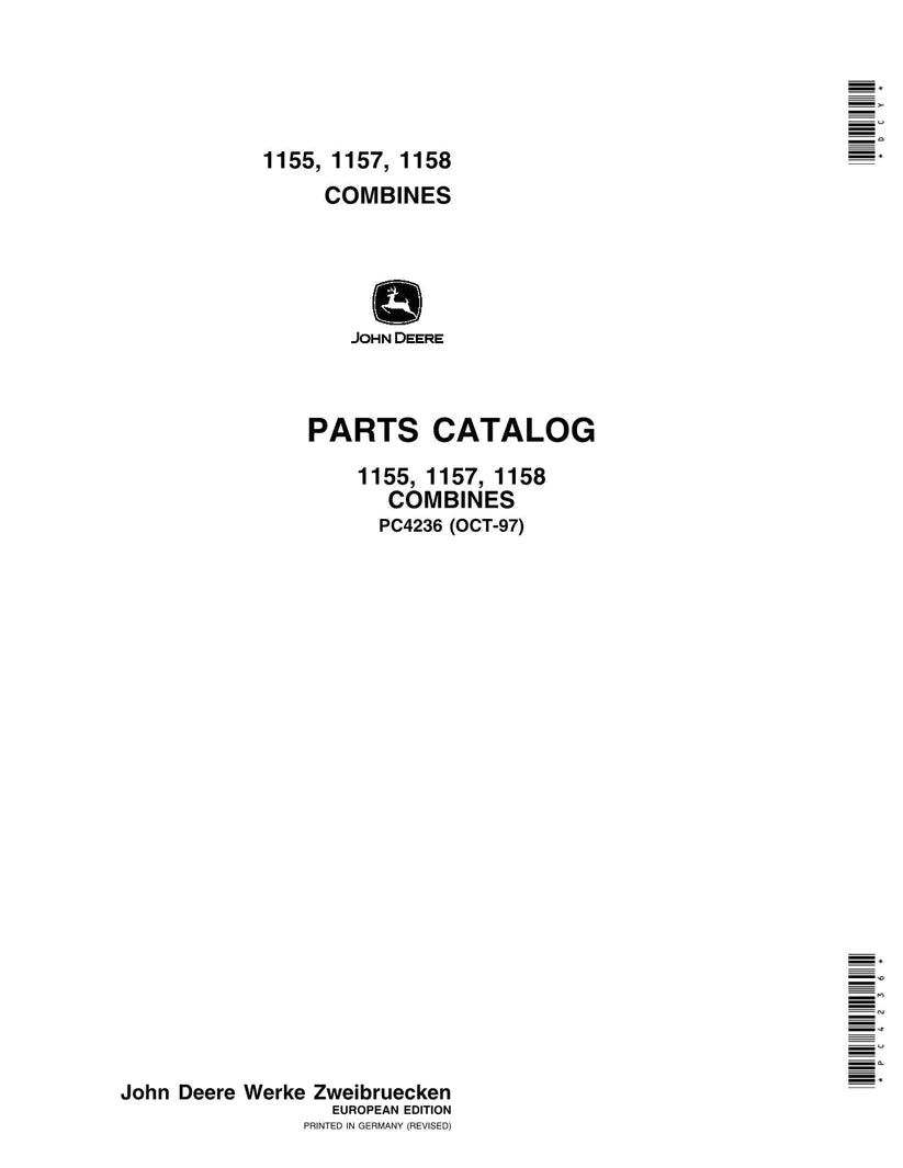 John Deere 1155 1157 1158 Combine Parts Manual - Neo Truck Manuals