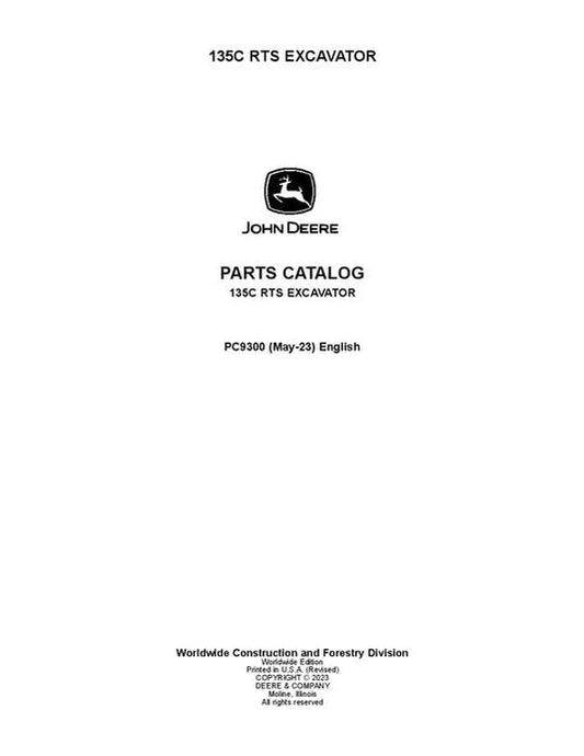 John Deere 135C RTS C Series Excavator Parts Manual - Neo Truck Manuals