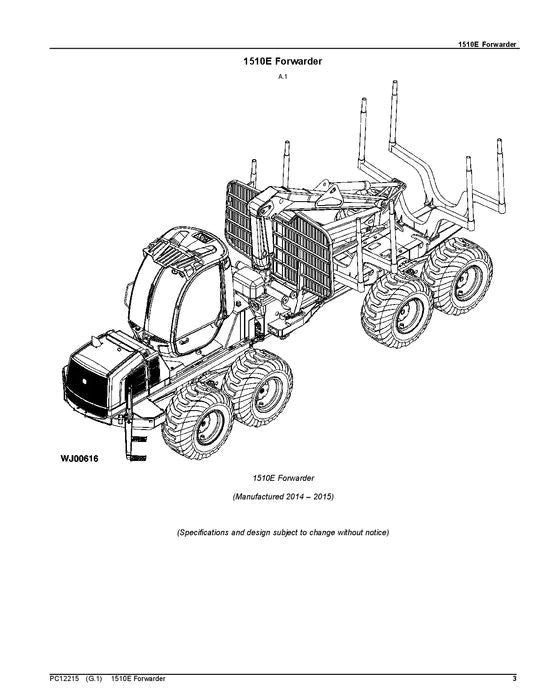 John Deere 1510E IT4 T3 Forwarder Parts Manual - Neo Truck Manuals