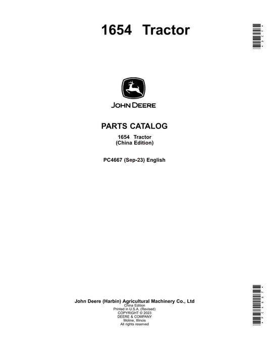 John Deere 1654 Tractor Parts Manual - Neo Truck Manuals