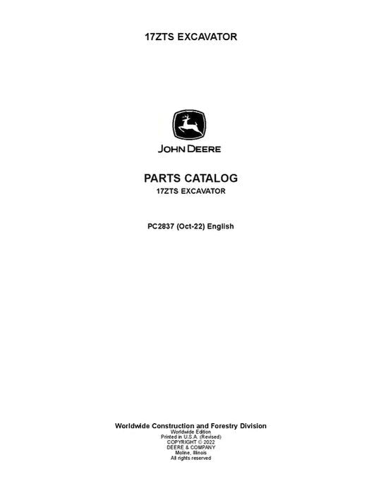 John Deere 17ZTS ZTS Series Excavator Parts Manual - Neo Truck Manuals