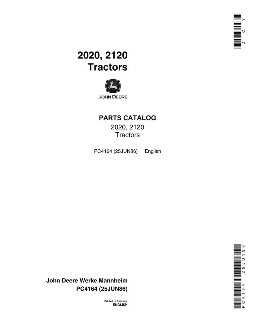 John Deere 2020 2120 Tractor Parts Manual - Neo Truck Manuals