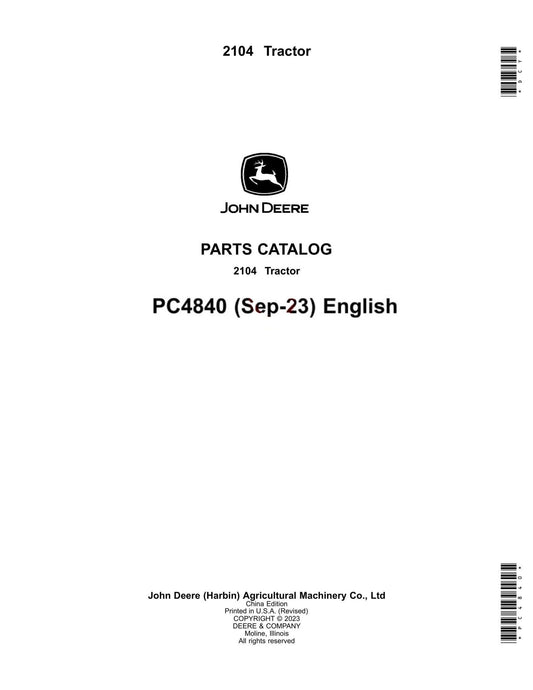 John Deere 2104 Tractor Parts Manual - Neo Truck Manuals