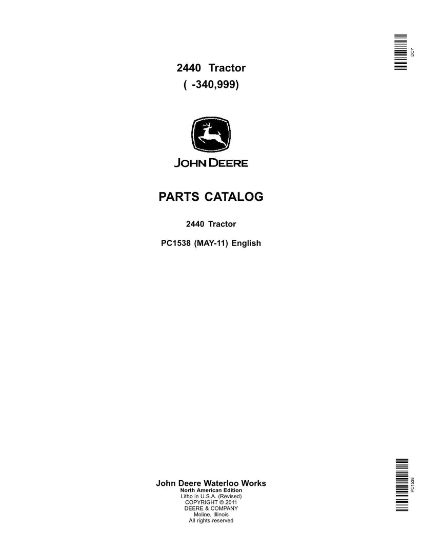 John Deere 2440 Tractor Parts Manual - Neo Truck Manuals