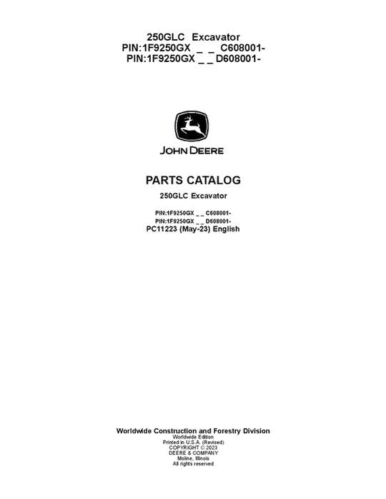 John Deere 250GLC G Series Excavator Parts Manual - Neo Truck Manuals