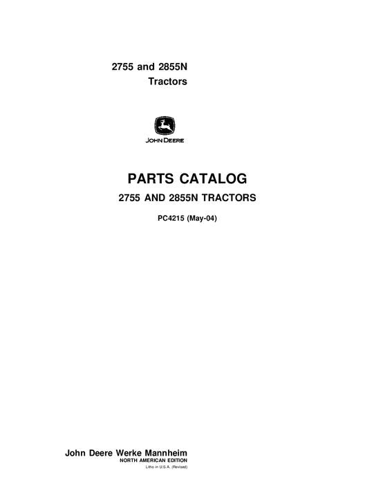 John Deere 2755 2855n Tractor Parts Manual - Neo Truck Manuals