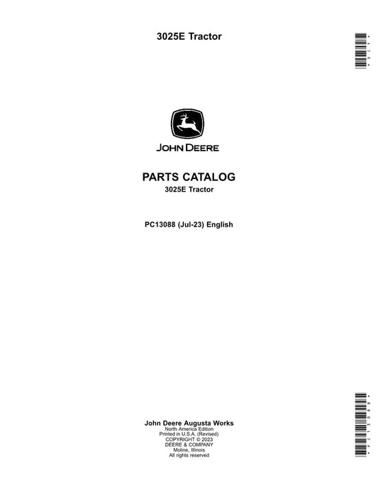 John Deere 3025e Tractor Parts Manual - Neo Truck Manuals
