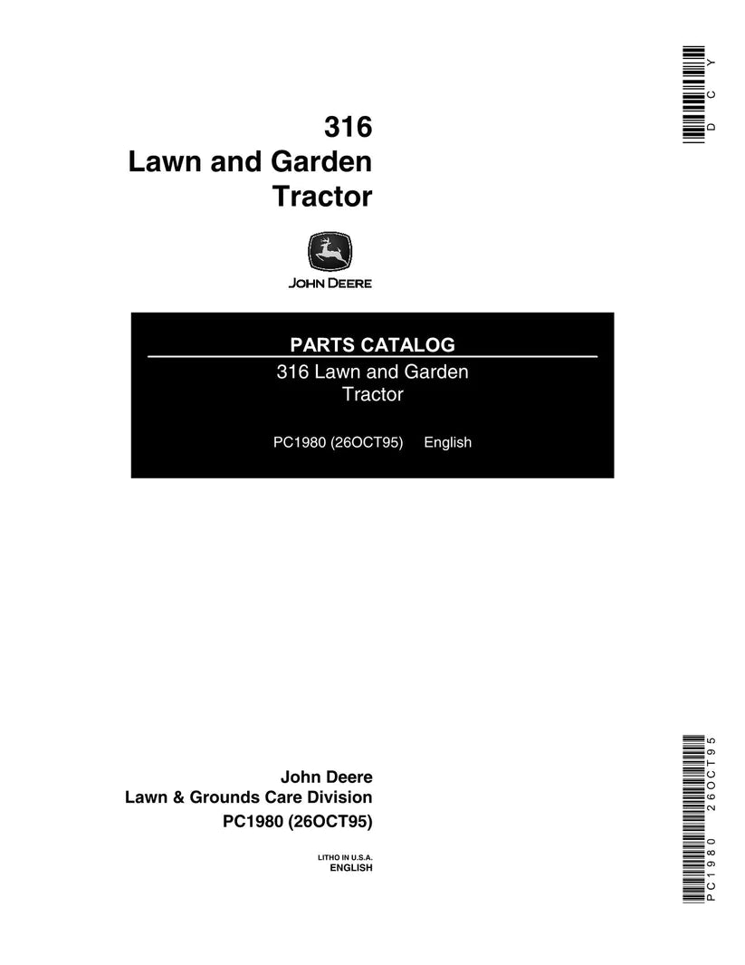 John Deere 316 Lawn & Garden Tractor Parts Manual - Neo Truck Manuals
