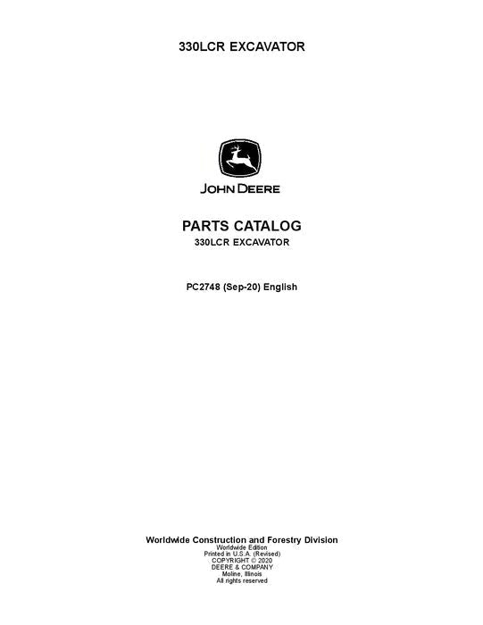 John Deere 330LCR Series Excavator Parts Manual - Neo Truck Manuals