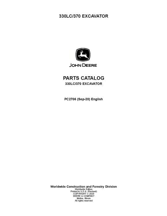 John Deere 330LC, 370 Series Excavator Parts Manual - Neo Truck Manuals