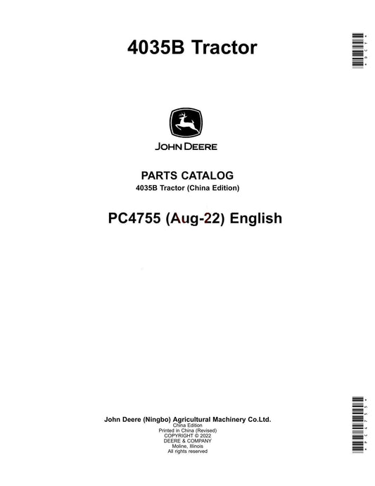 John Deere 4035B Tractor Parts Manual - Neo Truck Manuals