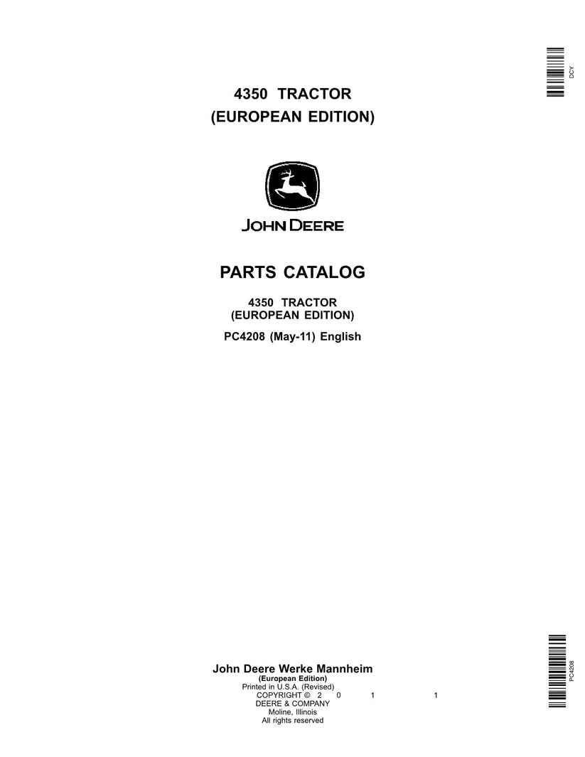 John Deere 4350 Tractor Parts Manual - Neo Truck Manuals