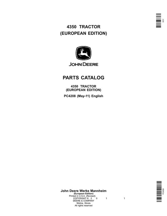 John Deere 4350 Tractor Parts Manual - Neo Truck Manuals