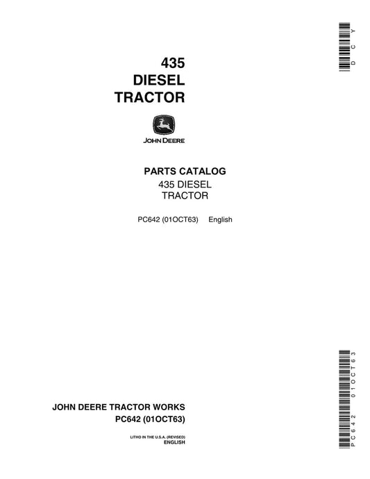 John Deere 435 Diesel Tractor Parts Manual - Neo Truck Manuals
