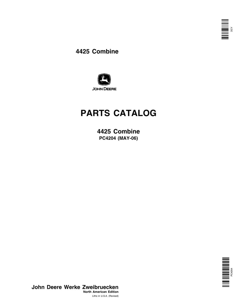John Deere 4425 Combine Parts Manual - Neo Truck Manuals