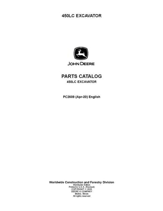 John Deere 450LC Series Excavator Parts Manual - Neo Truck Manuals