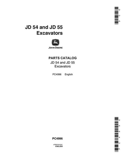 John Deere 54, 55 Excavator Parts Manual - Neo Truck Manuals