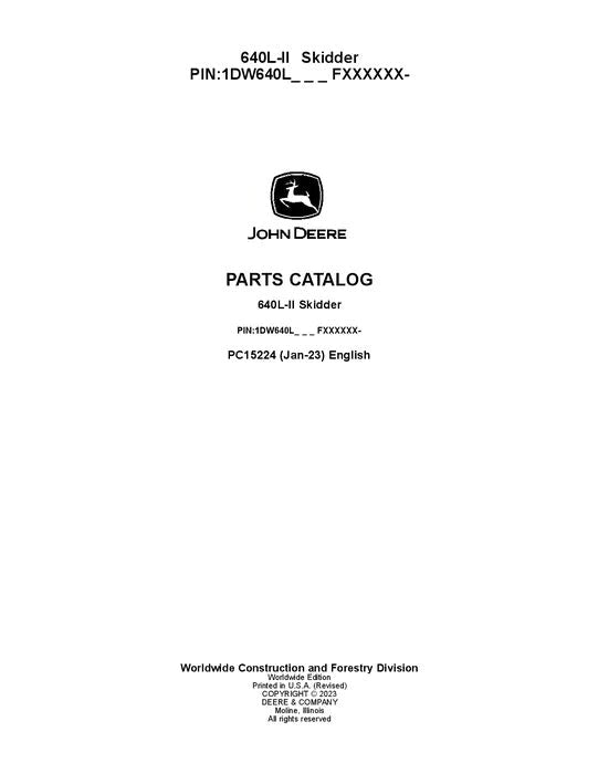 John Deere 640L-II Skidder Parts Manual - Neo Truck Manuals