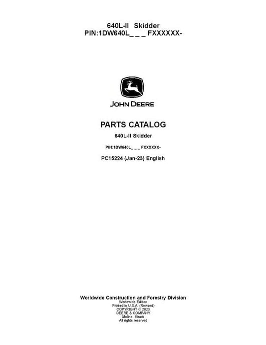 John Deere 640L-II Skidder Parts Manual - Neo Truck Manuals