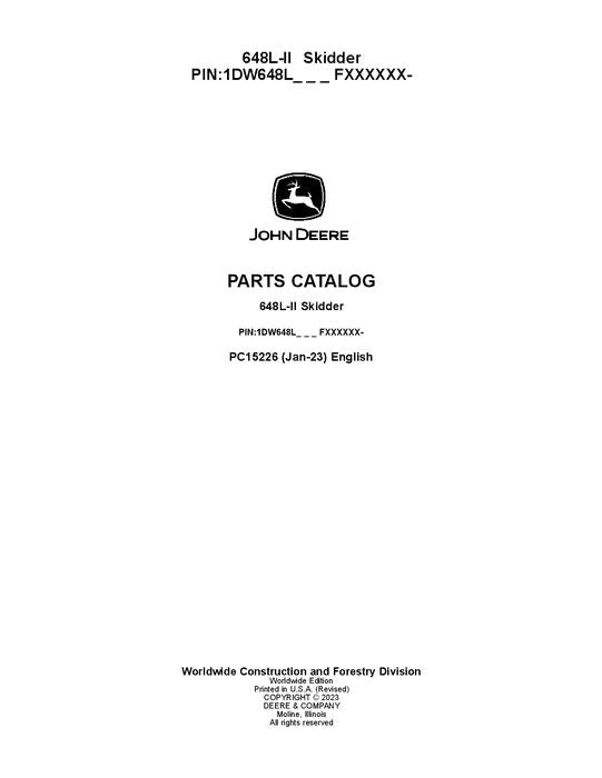 John Deere 648L-II Skidder Parts Manual - Neo Truck Manuals