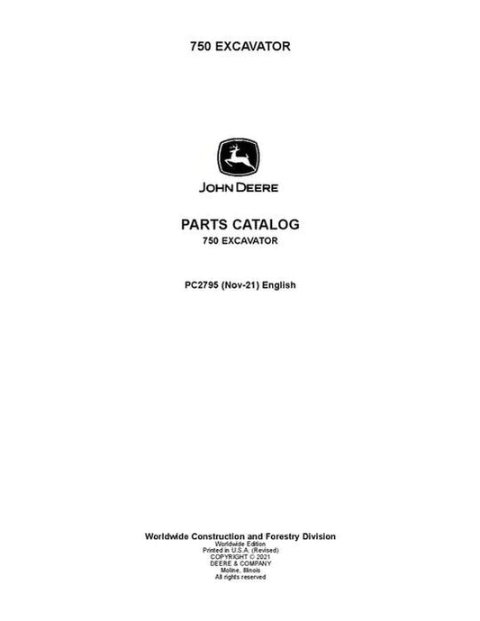 John Deere 750 Excavator Parts Manual - Neo Truck Manuals