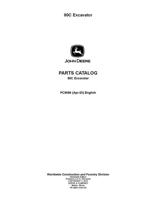 John Deere 80C C Series Excavator Parts Manual - Neo Truck Manuals