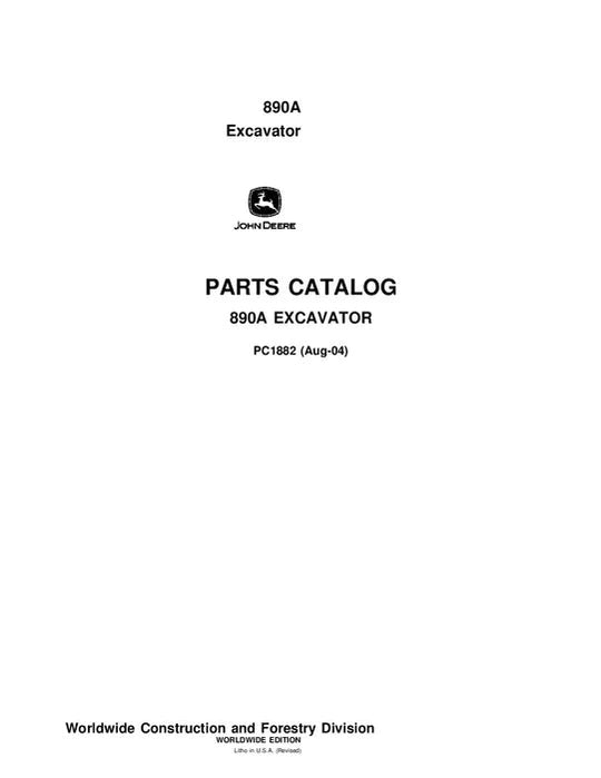 John Deere 890A Excavator Parts Manual - Neo Truck Manuals