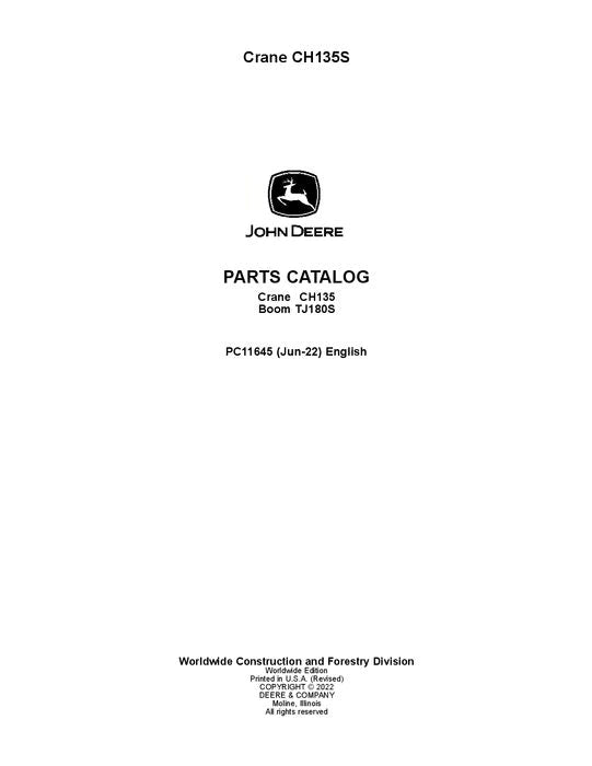 John Deere CH135S Attachment Parts Manual - Neo Truck Manuals