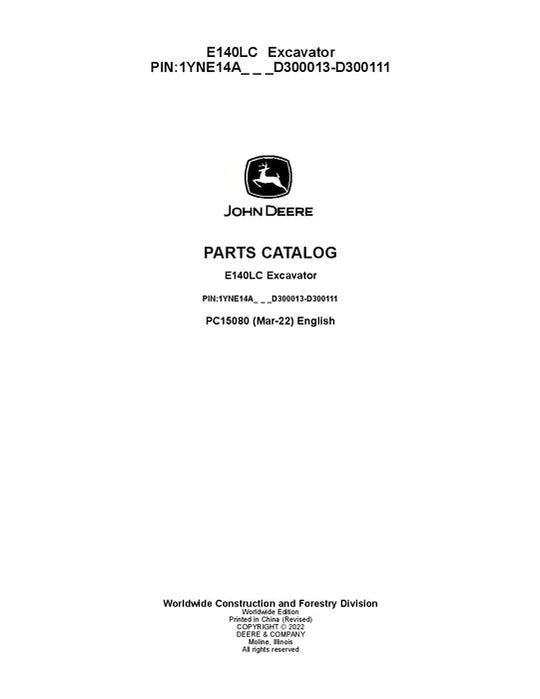 John Deere E140LC E Series Excavator Parts Manual - Neo Truck Manuals