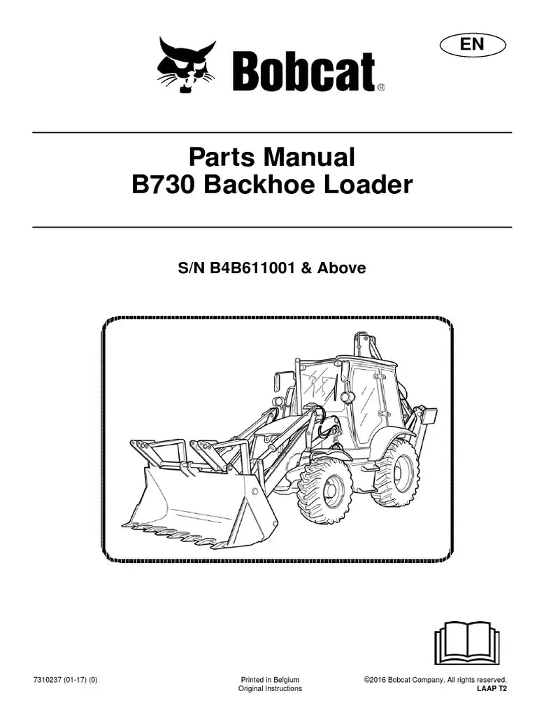 Bobcat B730M Backhoe Loader Parts Manual